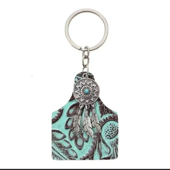 Turquoise Bohemian Dream Catcher Keychain - Picture 2 of 3